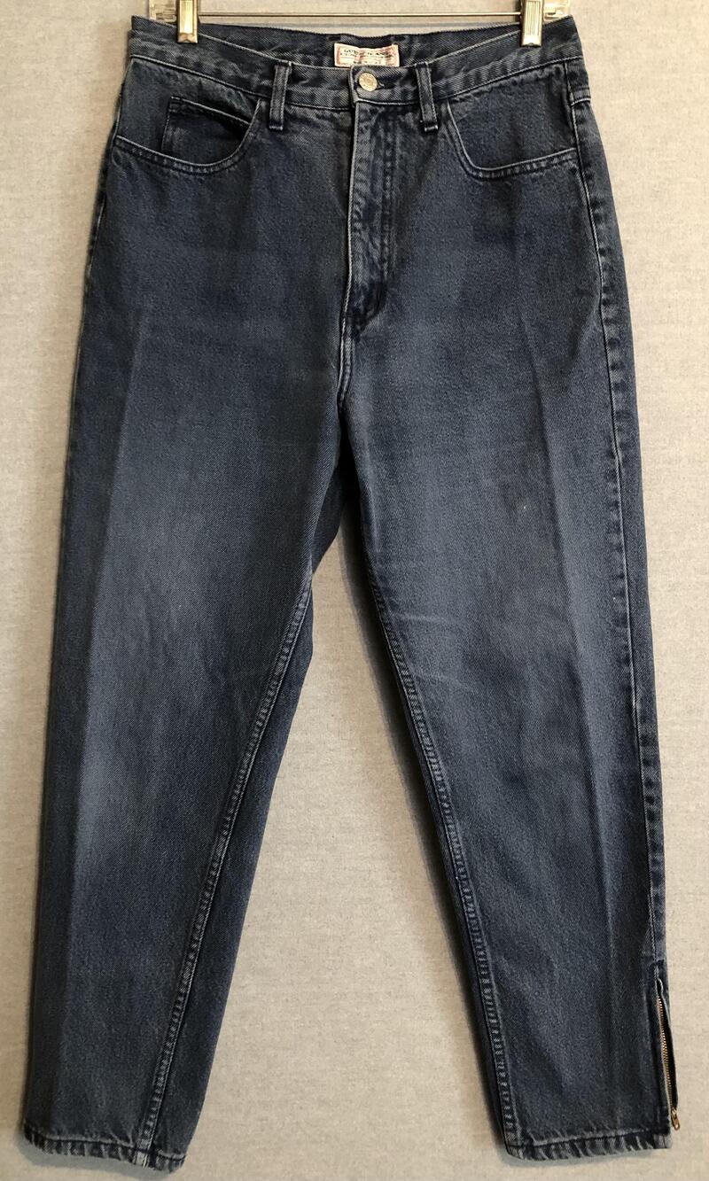 Vintage Guess Jeans Womens 32 Tapered Blue Ankle Zip High Waist Denim USA 80s